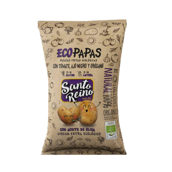 ECOPAPAS TOMATE, AJO NEGRO Y ORÉGANO BOLSA DE 85G
