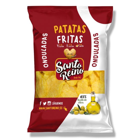 PATATAS FRITAS ONDULADAS ACEITE DE OLIVA CAJA 6 BOLSAS DE 230G