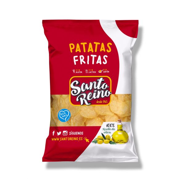 PATATAS FRITAS ACEITE DE OLIVA SIN SAL AÑADIDA CAJA 6 BOLSAS DE 250G